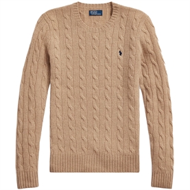 Polo Ralph Lauren Wool-Cashmere Cable Sweater, Camel Melange 